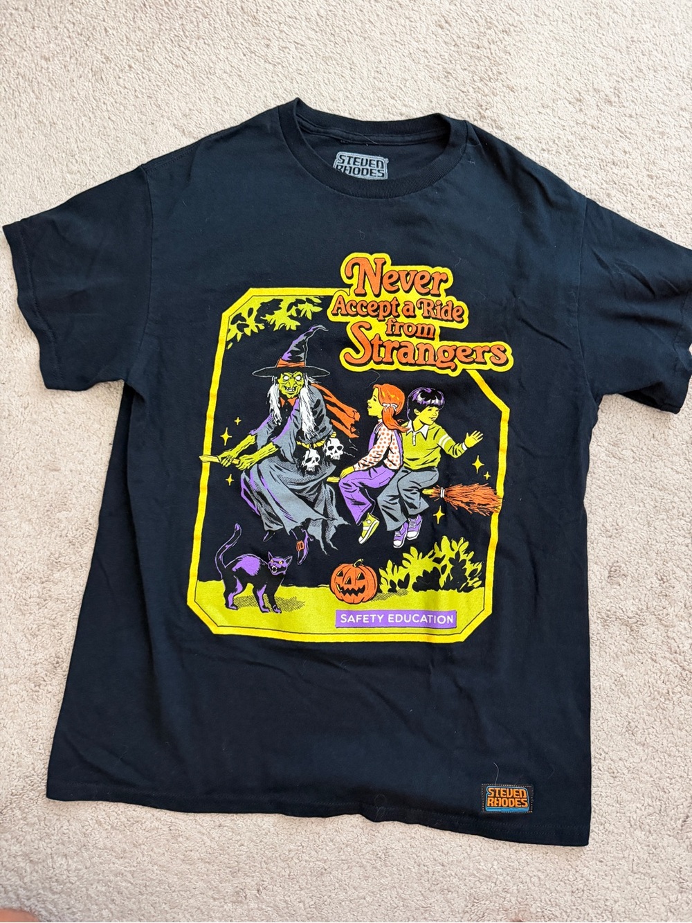 Steven Rhodes "Never Accept a Ride from Strangers" Graphic Tee